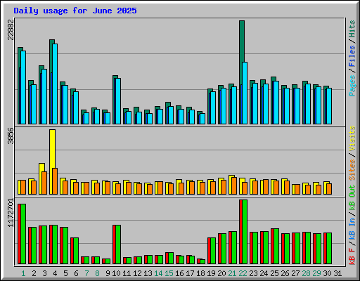 Daily usage for June 2025