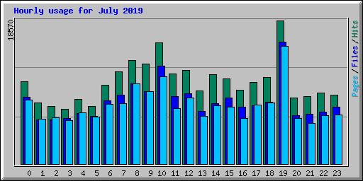 Hourly usage for July 2019
