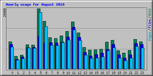 Hourly usage for August 2019